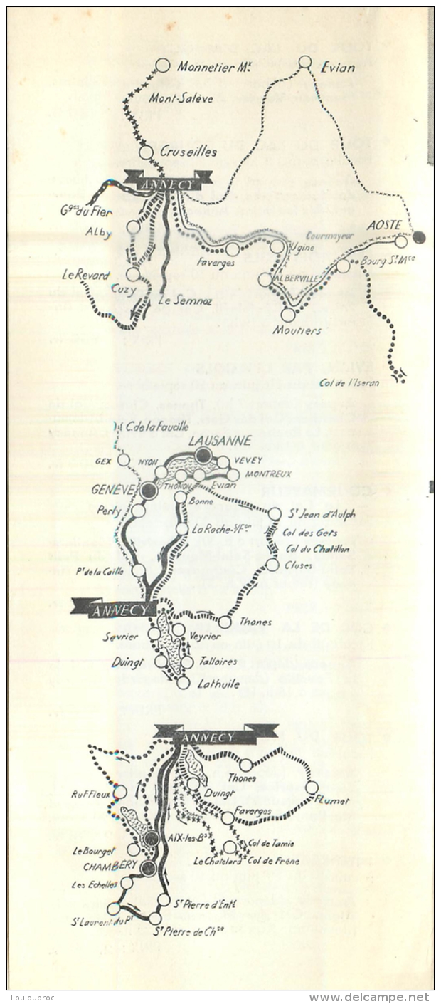 DEPLIANT TOURISTIQUE 1951  SNCF  S.N.C.F. AUTOCARS DE TOURISME ANNECY  CIRCUITS D'EXCURSIONS  VOIR TOUS LES SCANS - Dépliants Touristiques