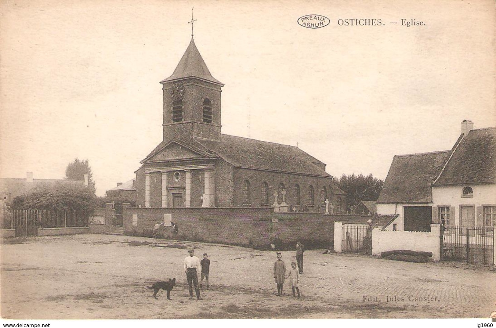 1) OSTICHES - Eglise - Cpa Non Circulée Dans L'état Bon! - Ath