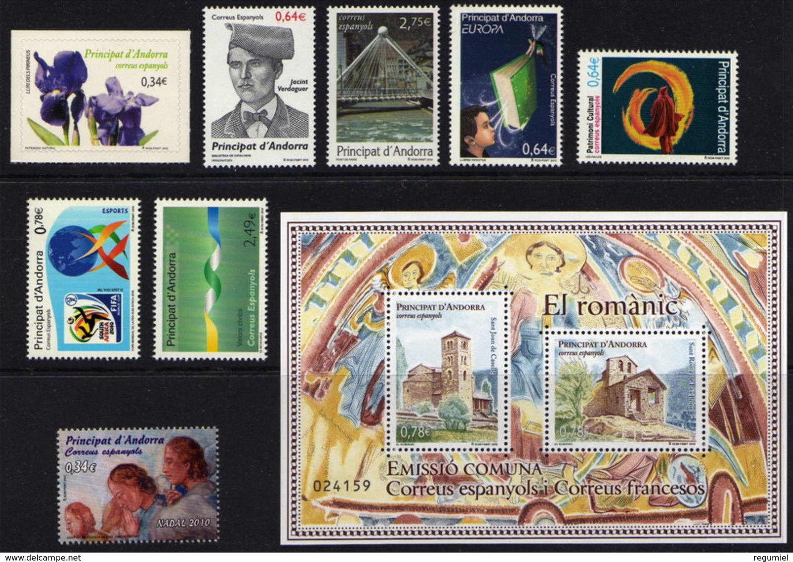 Andorra 372/380 ** 2010 Año Completo - Unused Stamps