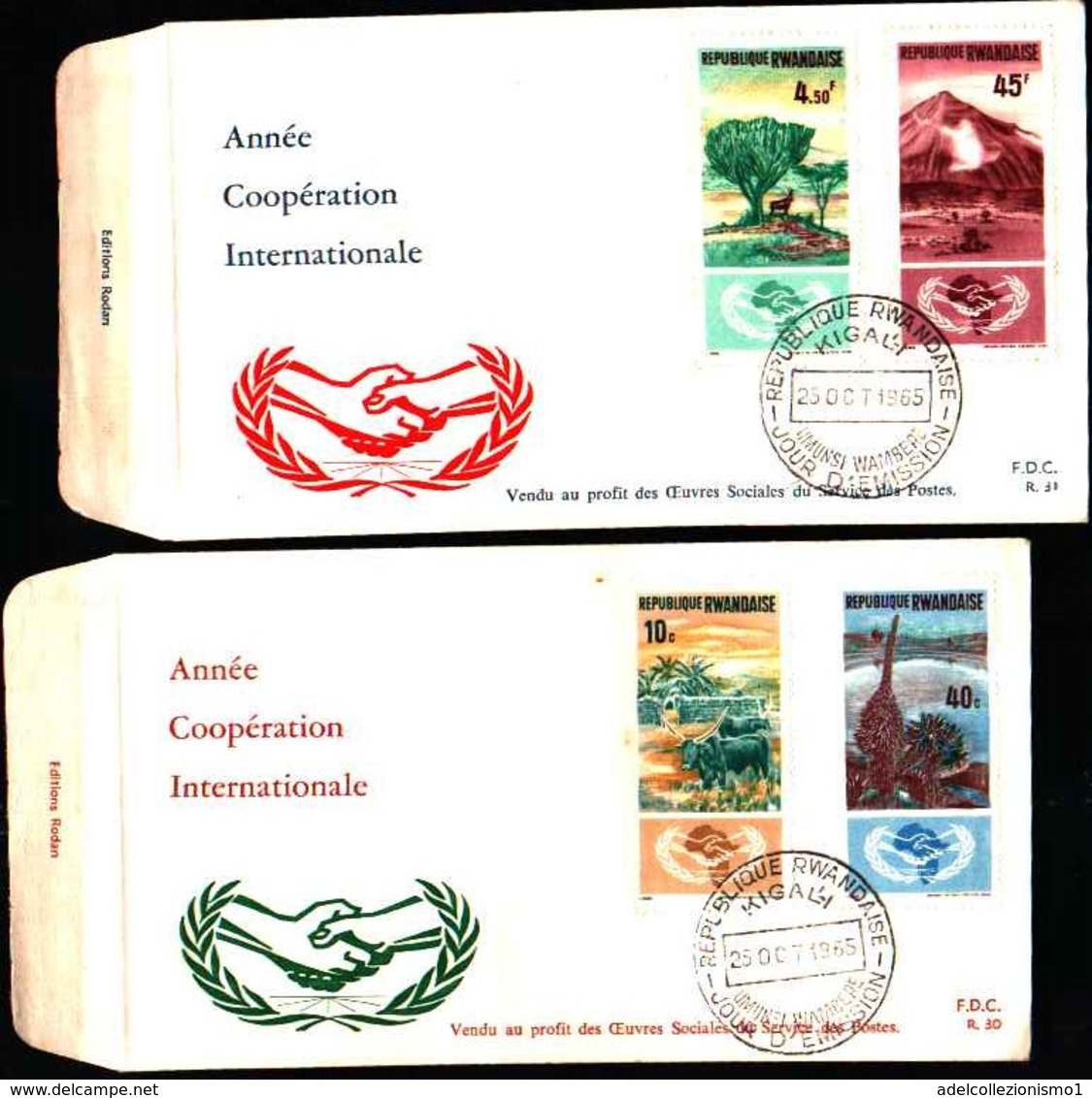 72807) FDC DEL Ruanda 1965 IYC/ANTELOPE/Bovini/MONTAGNA 4v . 25-10-1965 - 1962-1969