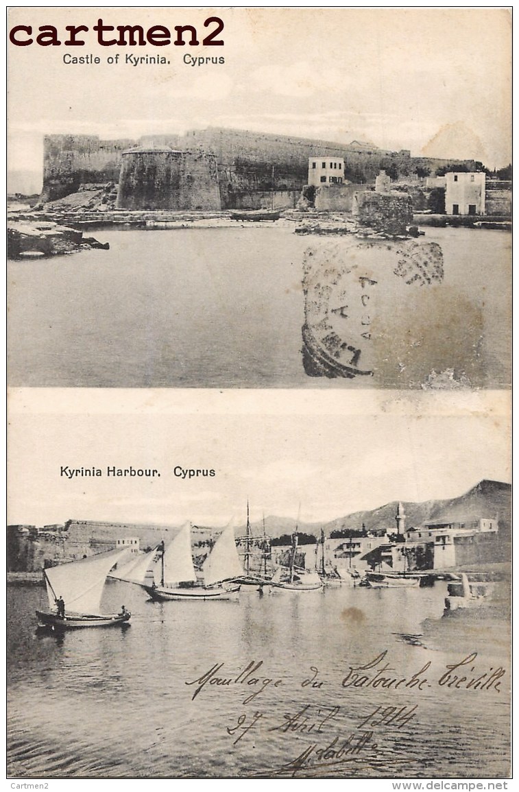 CHYPRE CYPRUS CASTLE OF KYRINIA HARBOUR GRECE GREECE MOUILLAGE LATOUCHE TREVILLE - Chipre