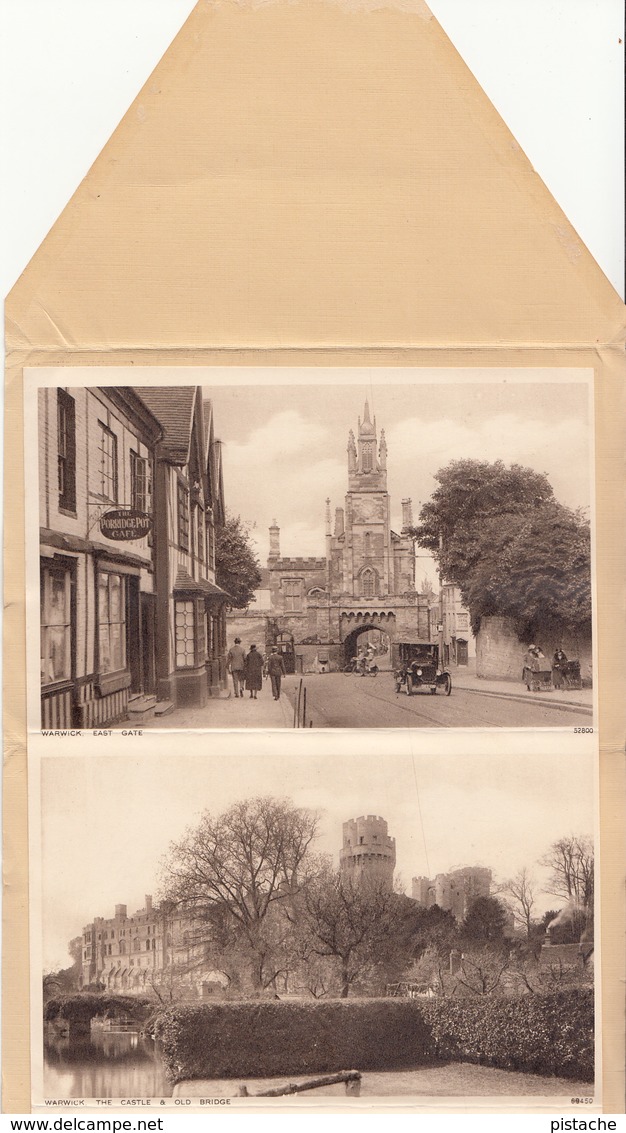 Vintage Letter Card Gravure Edition De Luxe Warwick Series A ~ 6 Sepia Views - Stamp & Postmark - Written In 1918 - Warwick