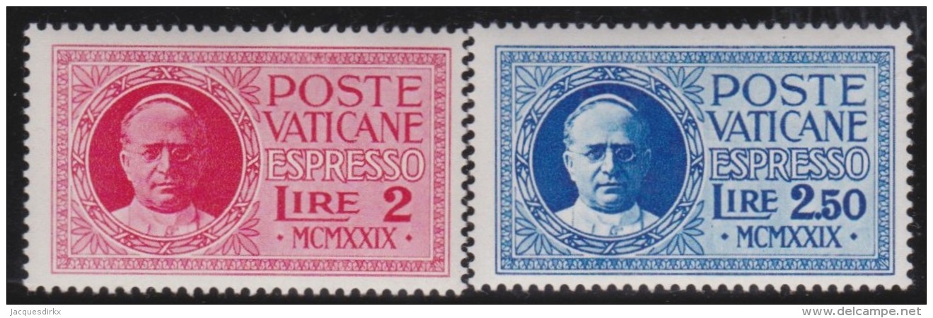 Vatican   .   Yvert   .    Express  1/2     .    *     .    Ongebruikt  Met Plakker   .   /   .   Mint-hinged - Express