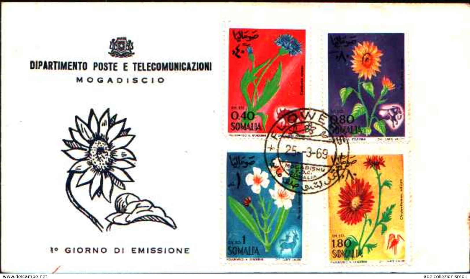 72313)   SOMALIA 1969 - FIORI FLOWERS - FDC - Somalia (1960-...)