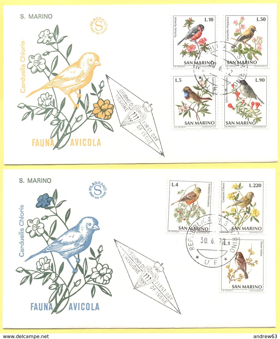 SAN MARINO - 1972 - Fauna Avicola - 3 FDC Filagrano - FDC