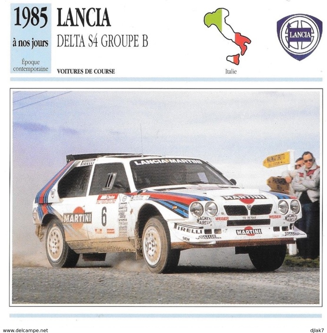 Fiche Editions Atlas Automobile Voitures De Course Lancia Delta S4 Groupe B - Voitures