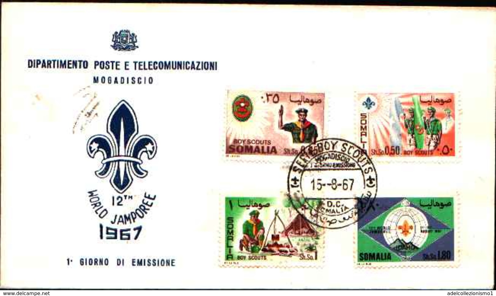 72319)  SOMALIA PRIMO GIORNO ANNO 1967 FDC MOGADISHU MOGADISCIO BOY SCOUTS JAMPOREE - Somalia (1960-...)