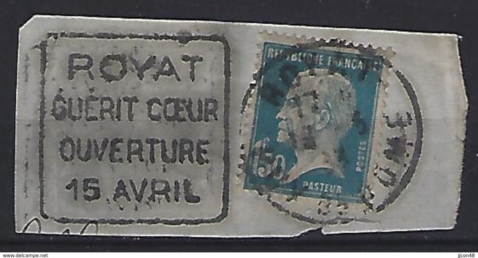 France 1923-26  Pasteur (o) Yvert 181 "Cachet ROYAT" - 1922-26 Pasteur