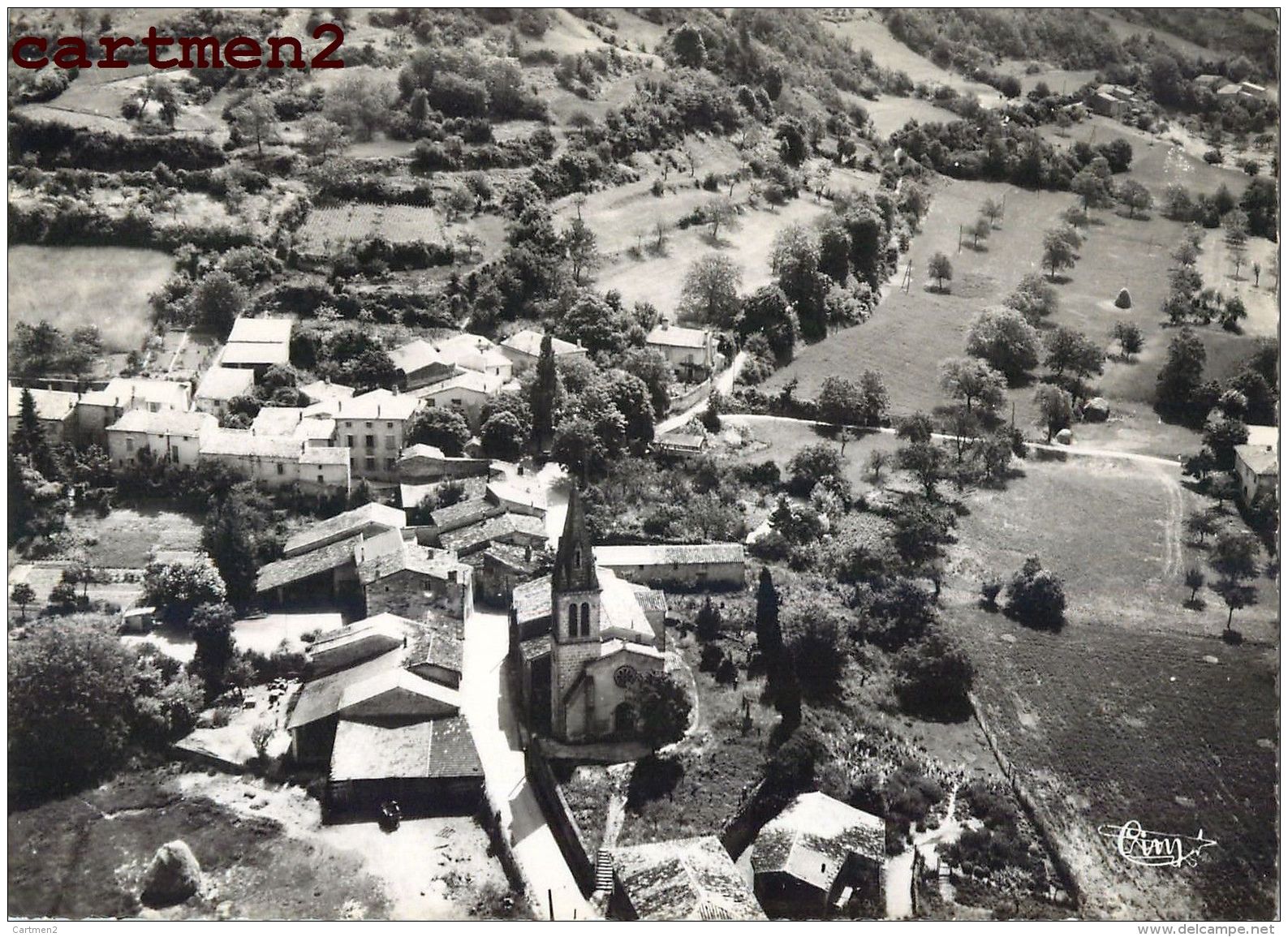 CHATEAUDOUBLE VUE AERIENNE VILLAGE VALLEE DE COTTON 26 DROME - Autres & Non Classés