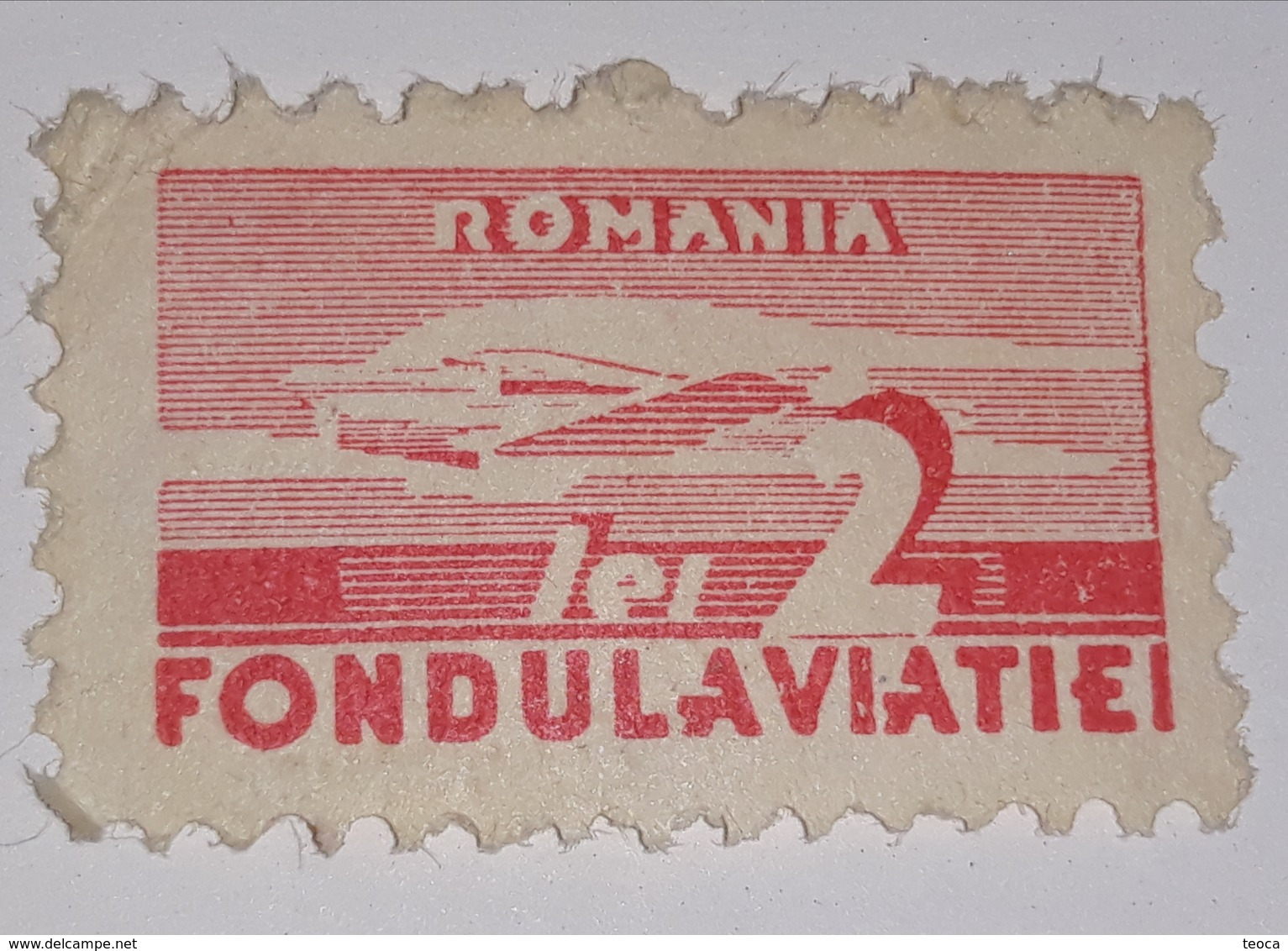 AIRMAIL ROMÂNIA 1930 AVIATION  2 LEI  REDD UNUSED, FONDUL AVIATIEI - Altri & Non Classificati