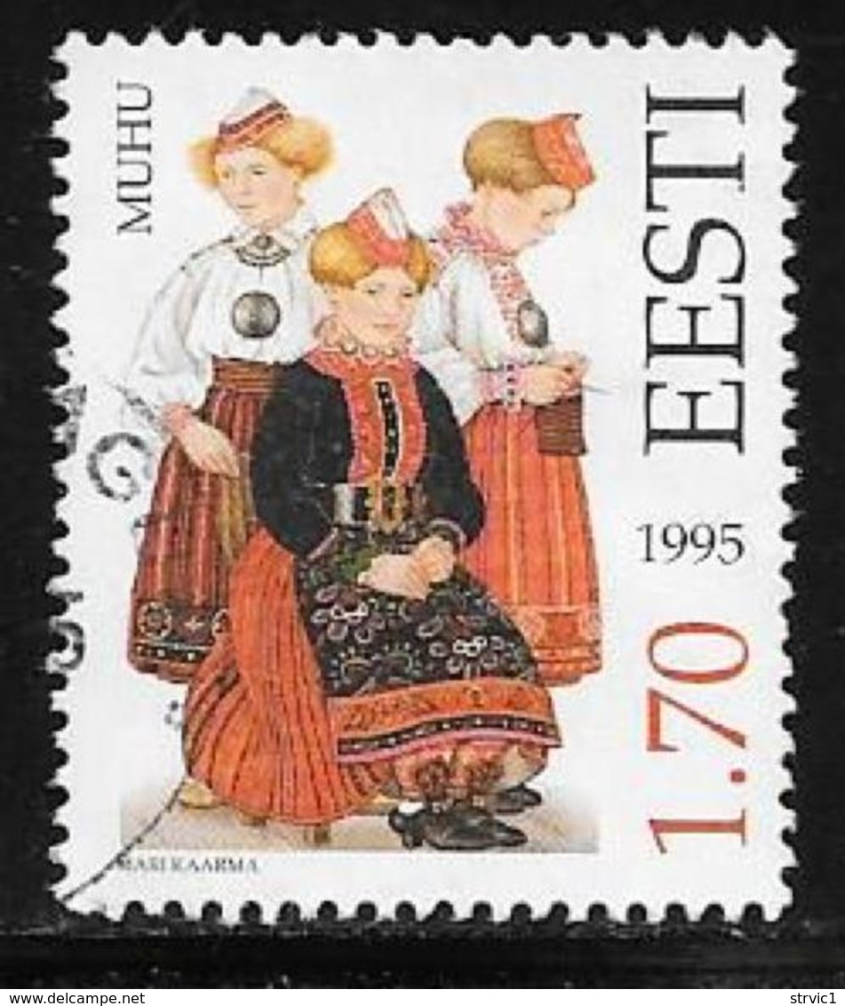 Estonia, Scott #287 Used Muhu Folk Costumes, 1995 - Estonia