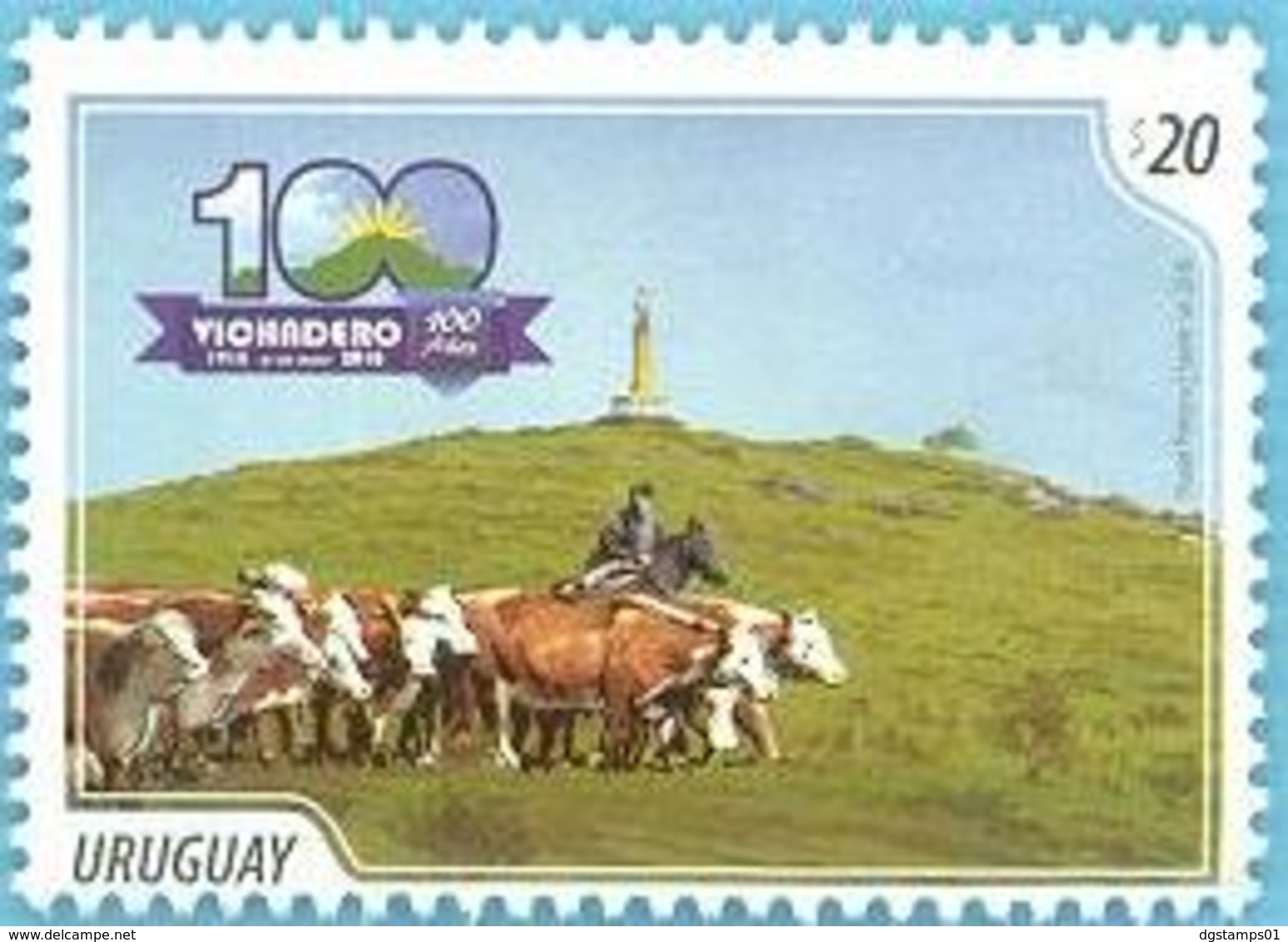 Uruguay 2018 ** Centenario De Vichadero. Ganadería,  Agricultura, Alimentacion. Arriero A Caballo. - Mucche