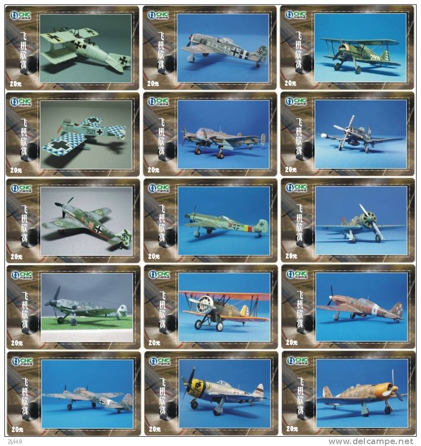 A01200 China World War II Airplane 15pcs - Avions