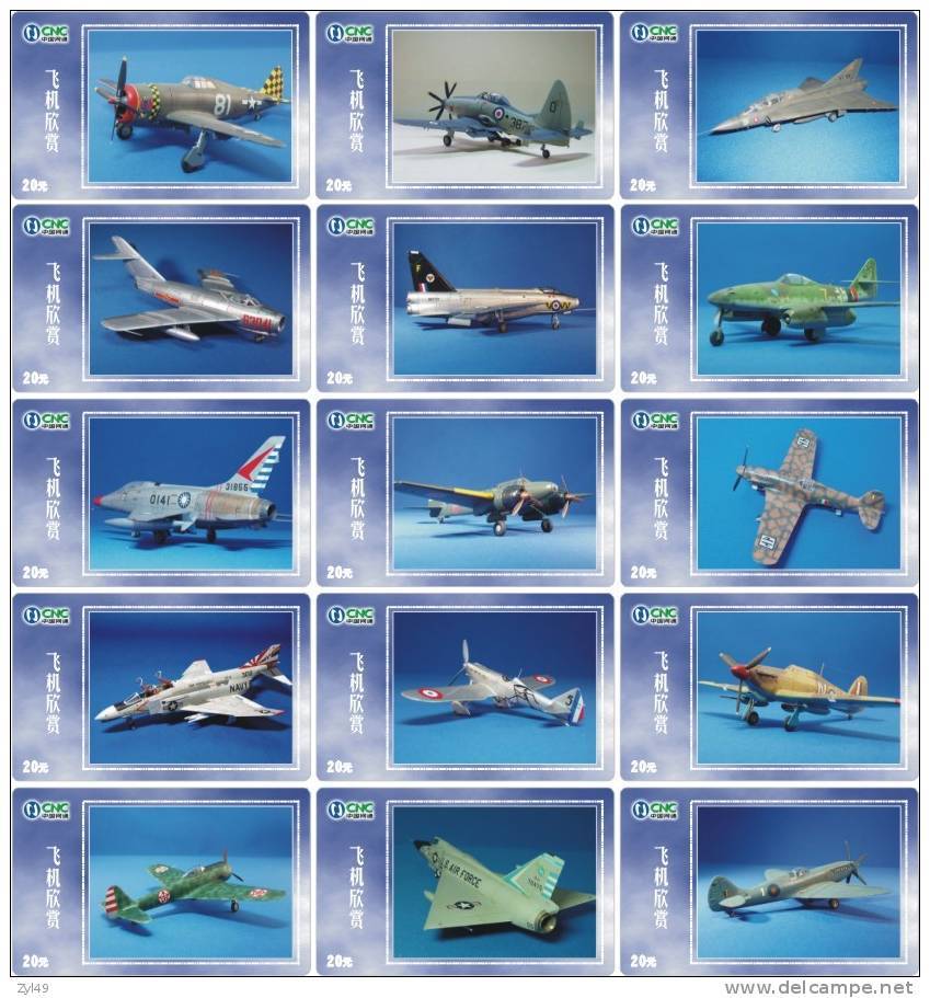 A01202 China World War II Airplane 15pcs - Avions