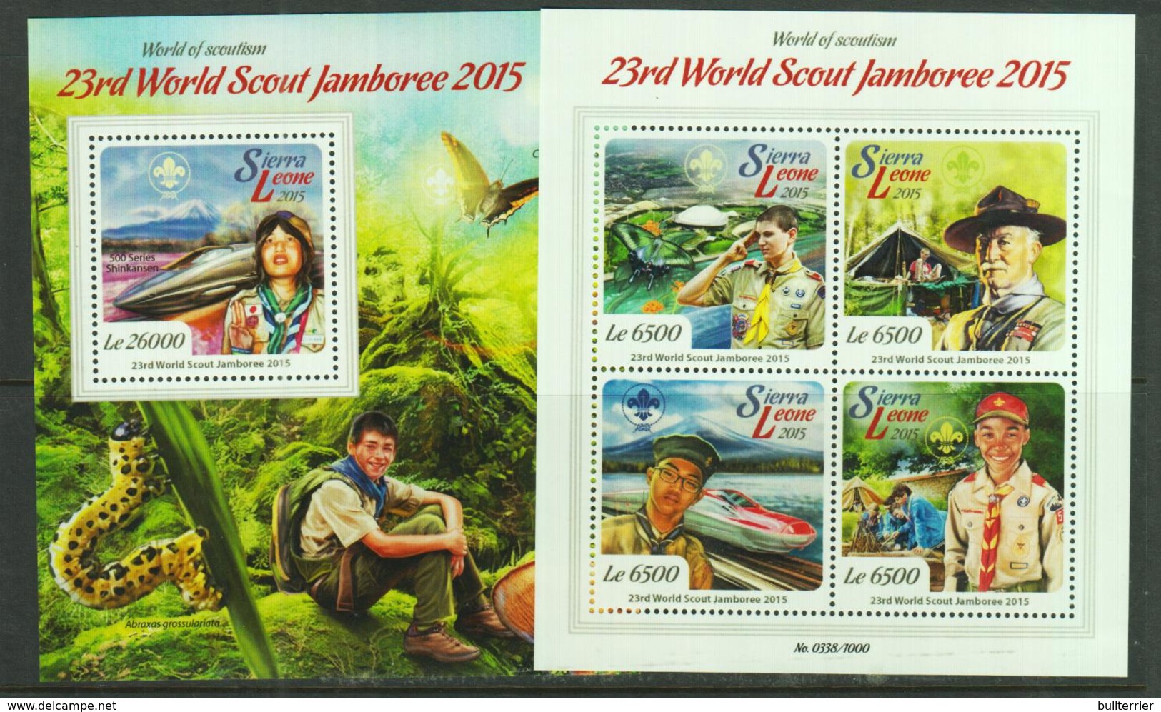 SIERRA LEONE - 2015  - WORLD SCOUT JAMBOREE SHEETLET OF 4 + SOUVENIR SHEET  MINT NEVER HINGED - Sierra Leone (1961-...)