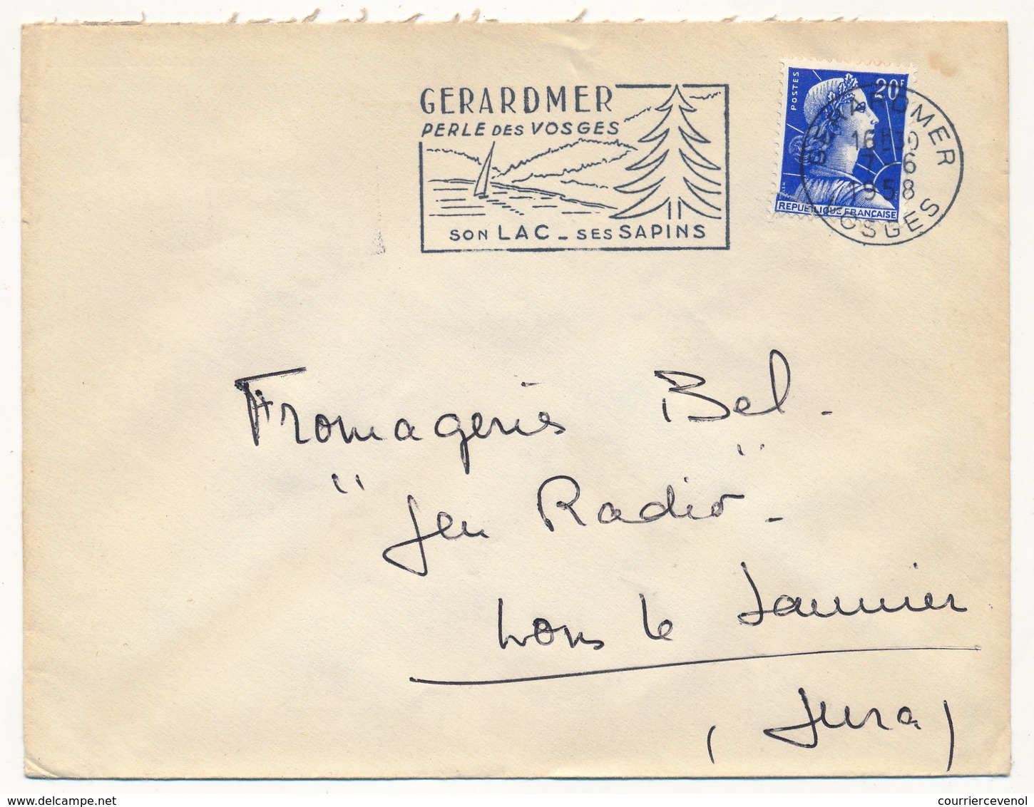 Enveloppe - OMEC Secap - GERARDMER Perle Des Vosges, Son Lac, Ses Sapins - 1958 - Oblitérations Mécaniques (flammes)