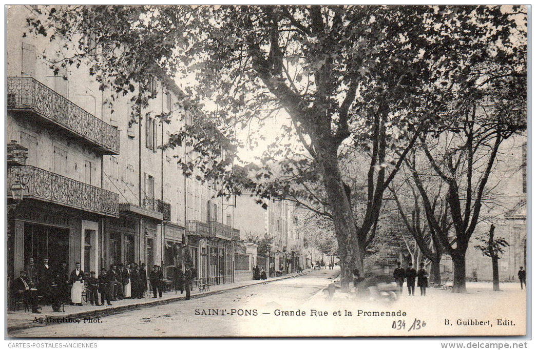 34 SAINT PONS - La Grande Rue Et La Promenade - Saint-Pons-de-Mauchiens