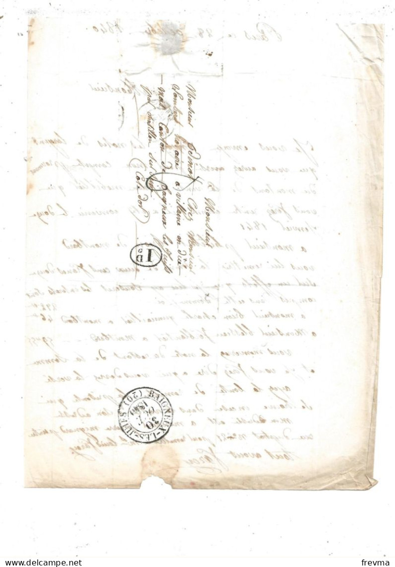 Lettre Adressée A Un Notaire Obliteration Baigneux Les Juifs Datant De 1840 - Seals Of Generality