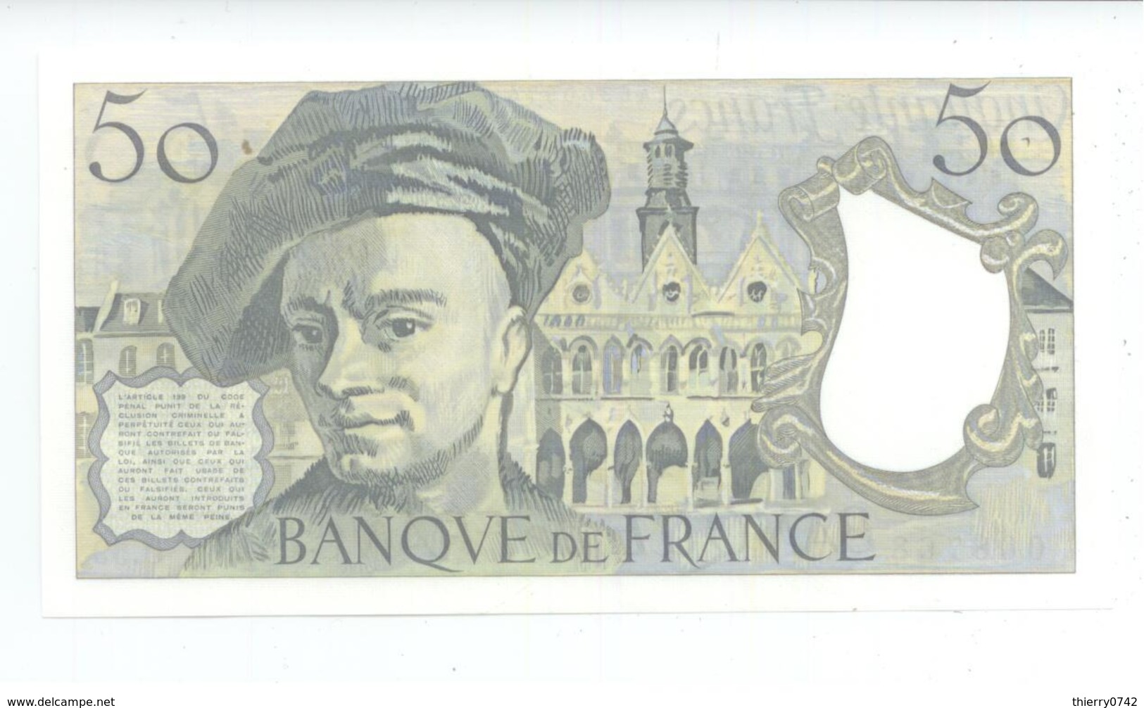 BILLET 50 FRANCS BANQUE DE FRANCE QUENTIN DE LA TOUR TBE VOIR SCANS - 50 F 1976-1992 ''Quentin De La Tour''