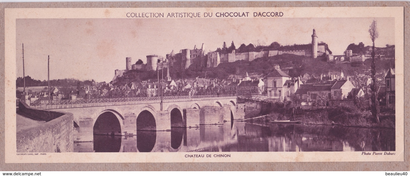 CHOCOLAT DACCORD  COLLECTION ARTISTIQUE    CHATEAU DE CHINON   PHOTO PIERRE DUBUR - Chocolat