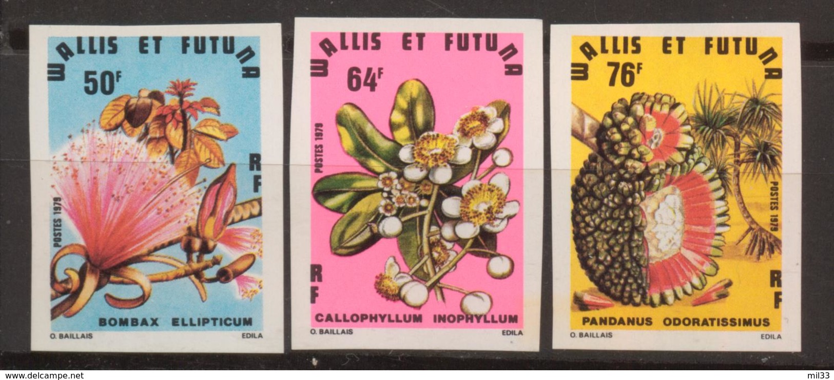 Non Dentelé Série Flore Arbres De 1979 YT 234 à 236 Sans Trace De Charnière - Unused Stamps