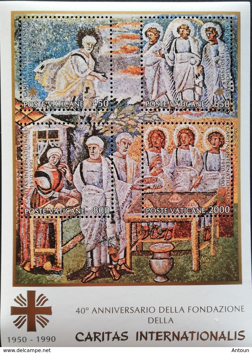Vatican  1990 Caritas Intl. 40th .Anniv  S/S - Unused Stamps