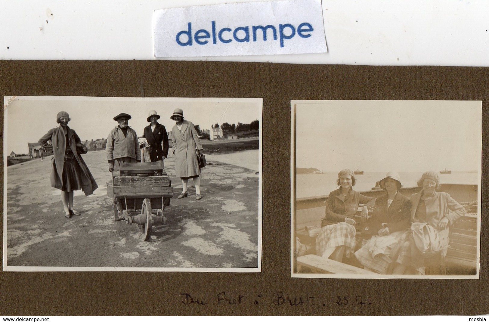 2  PHOTOS  ANCIENNES -  DU  FRET  à  BREST  -  Transport Des Valises Sur Une Brouette - 25 Juillet 1930 - Lieux