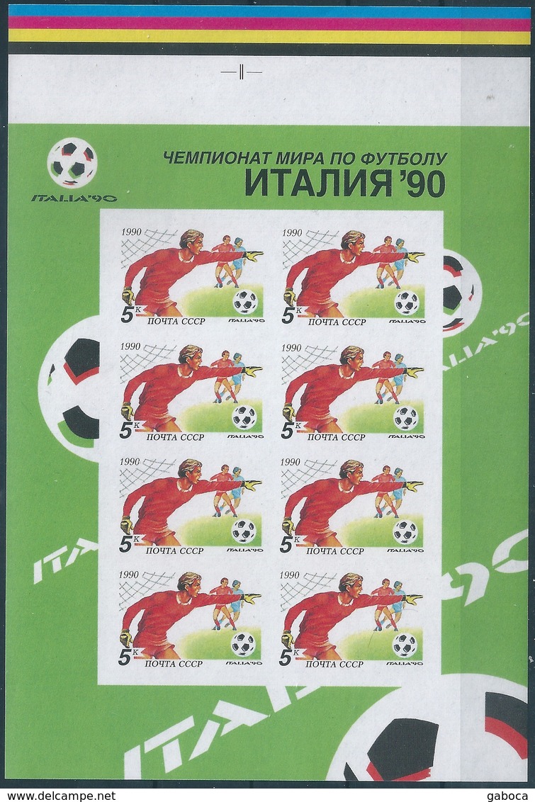 B2515 Russia USSR 1990 Italy Football/Soccer World Cup Imperf Small List Of 8 Colour Proof - Prove & Ristampe
