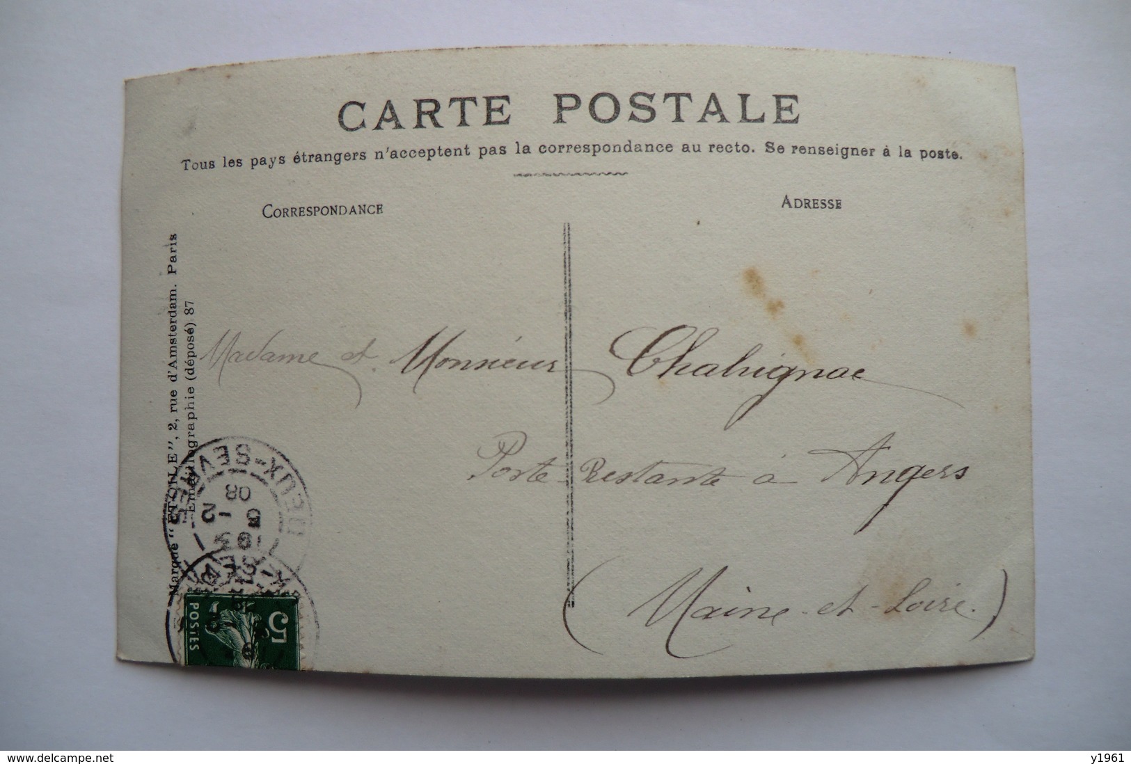 CPA CARTE PHOTO 79 DEUX SEVRES NIORT. Rue Ricard. 1908. - Niort