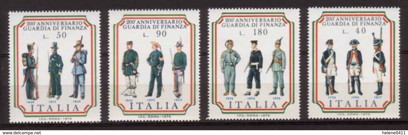 SERIE NEUVE D'ITALIE - 200E ANNIVERSAIRE DE LA GUARDIA DI FINANZA N° Y&T 1184 A 1187 - Militaria