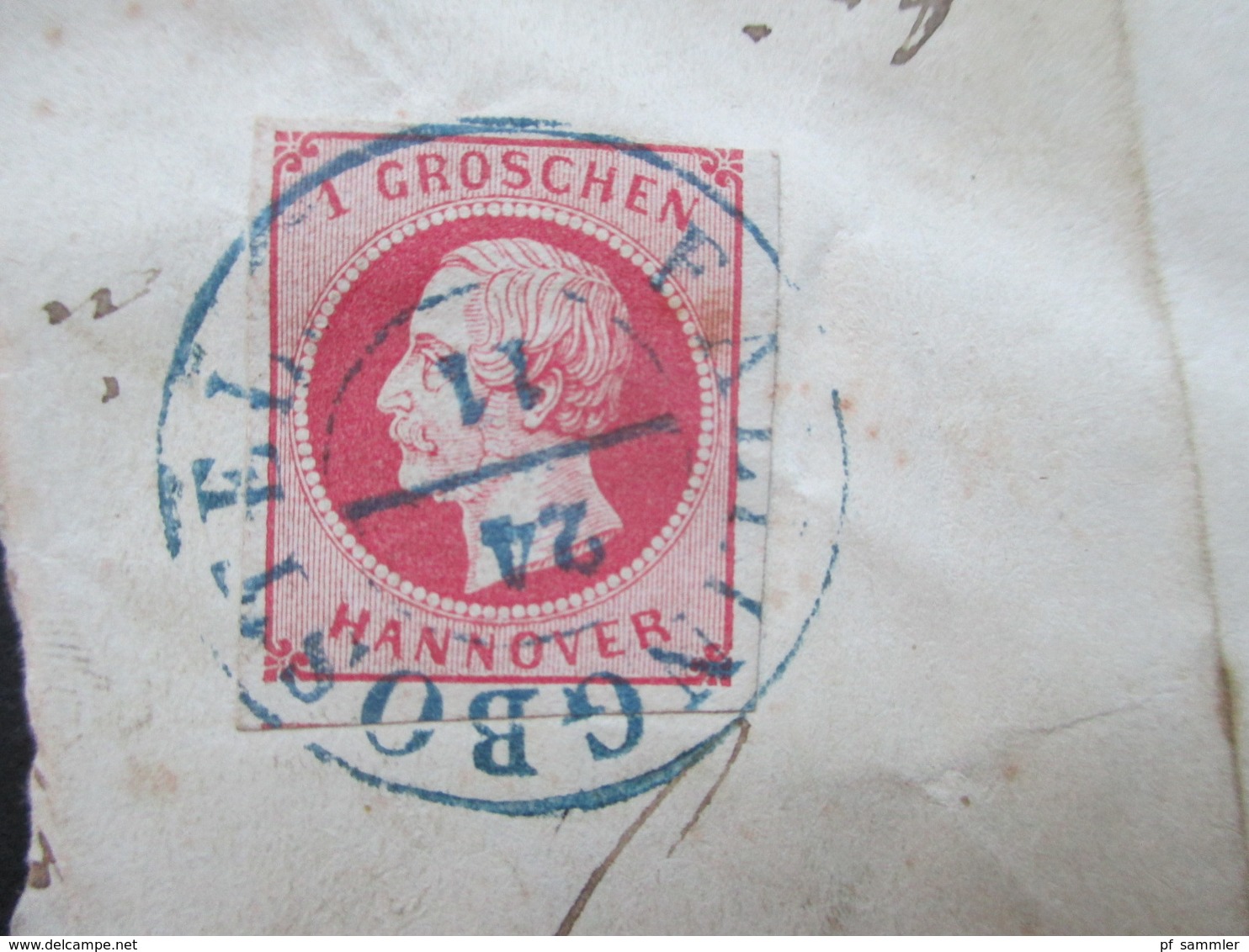 AD 1859 Hannover Nr. 14 EF Mit Blauem Stempel K2 Fallingbostel Rechnung / Quittung. Halber Beleg!! - Hanovre