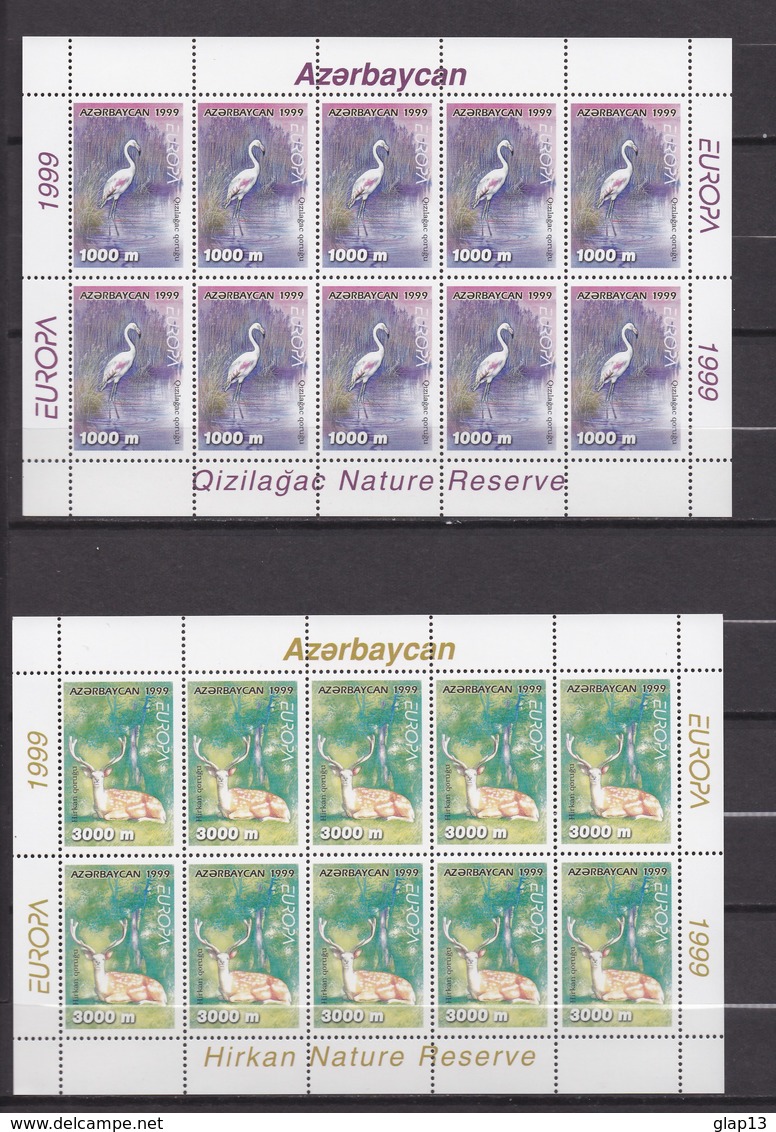 AZERBAIDJAN - FEUILLE NEUVE** EUROPA 1999 TIMBRE N°384/85 -  RESERVES ET PARCS NATURELS - Azerbaïjan