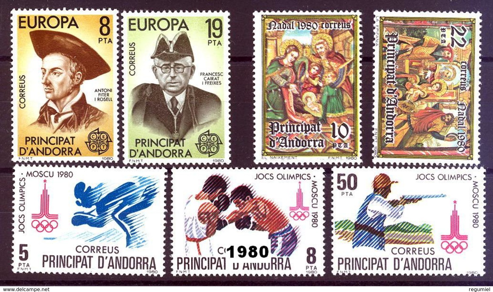 Andorra 133/139 ** 1980 Año Completo - Unused Stamps