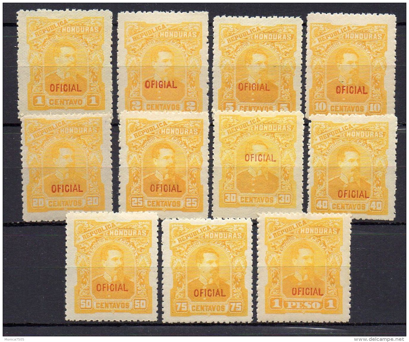 HONDURAS (  SERVICE ) : Y&amp;T N°  12/22  TIMBRES  NEUFS  AVEC  TRACE  DE  CHARNIERE . - Honduras