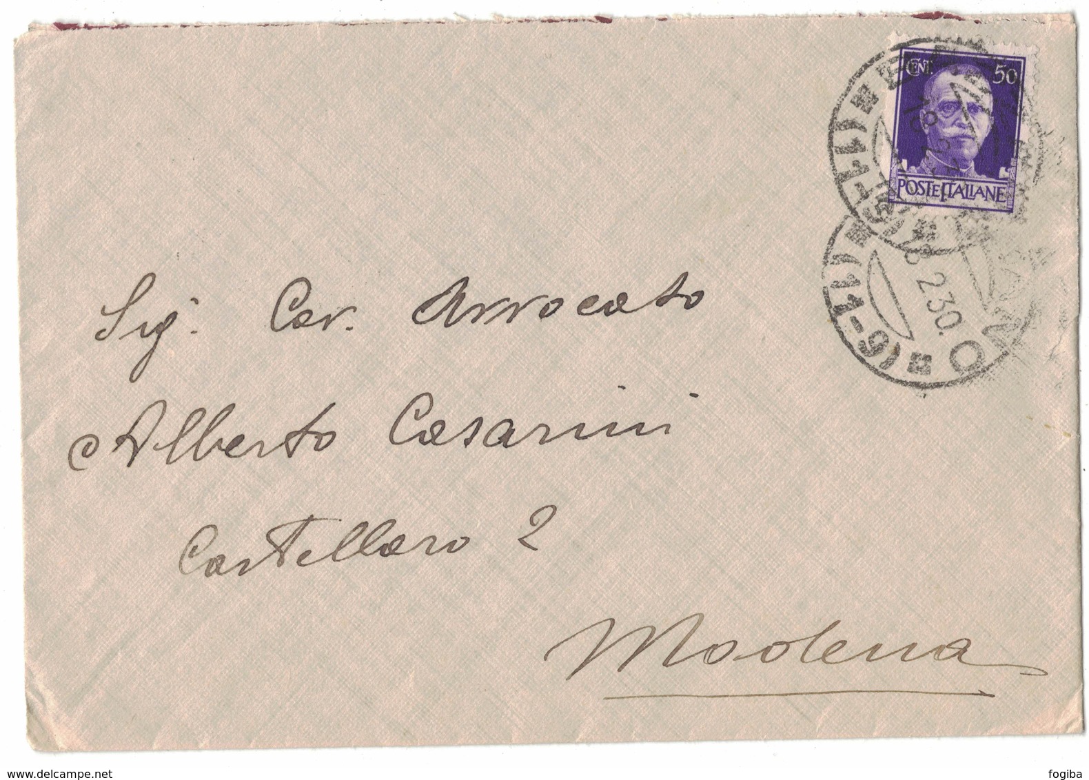 AI121   Regno 1930 - Annullo Frazionario - BAZZANO (BO) 11-9  Su Busta Per Modena - Storia Postale