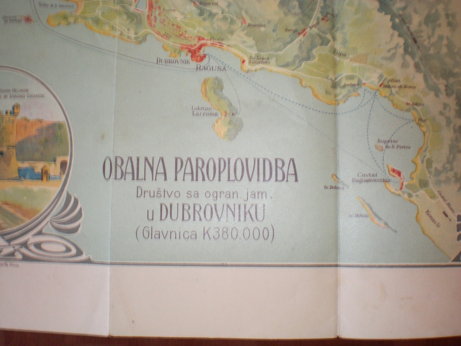 Dubrovnik, Ragusa, Navy,  Mapa, Dubrovnik I Okolica, Dubrovacka Parobrodarska Plovidba - Cartes Marines