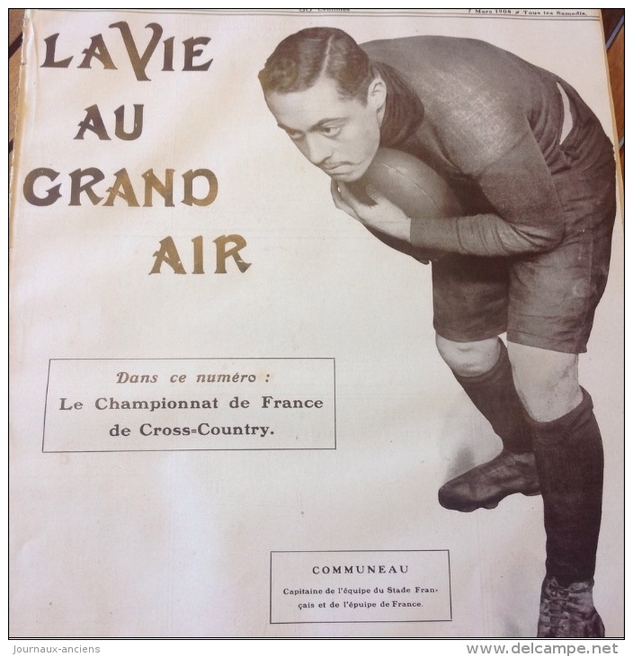 1908 RUGBY - COMMUNEAU - CAPITAINE DU STADE FRANCAIS ET DE L'EQUIPE DE FRANCE - 1900 - 1949