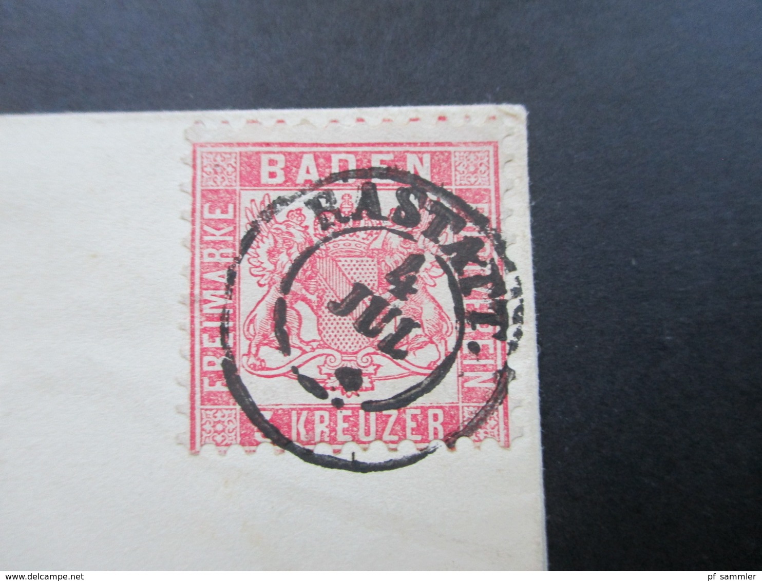 AD Baden 1866 Insgesamt 4 Stempel! Gr. Bad. Bahnpost Jul 66 Zug 7 Und Zug 22 Rastat Nach Freiburg - Covers & Documents