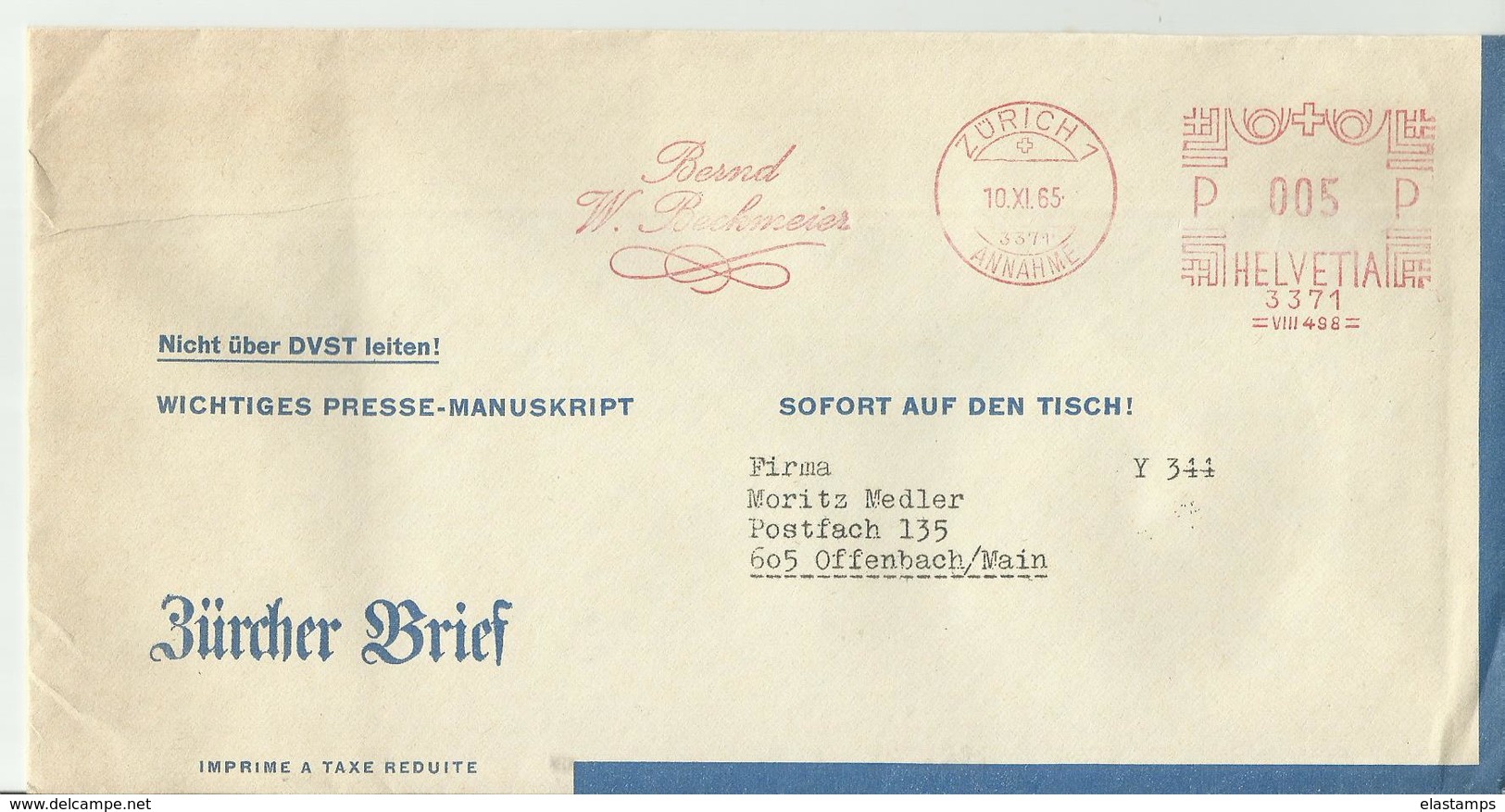 CH CV 1965 - Briefe U. Dokumente