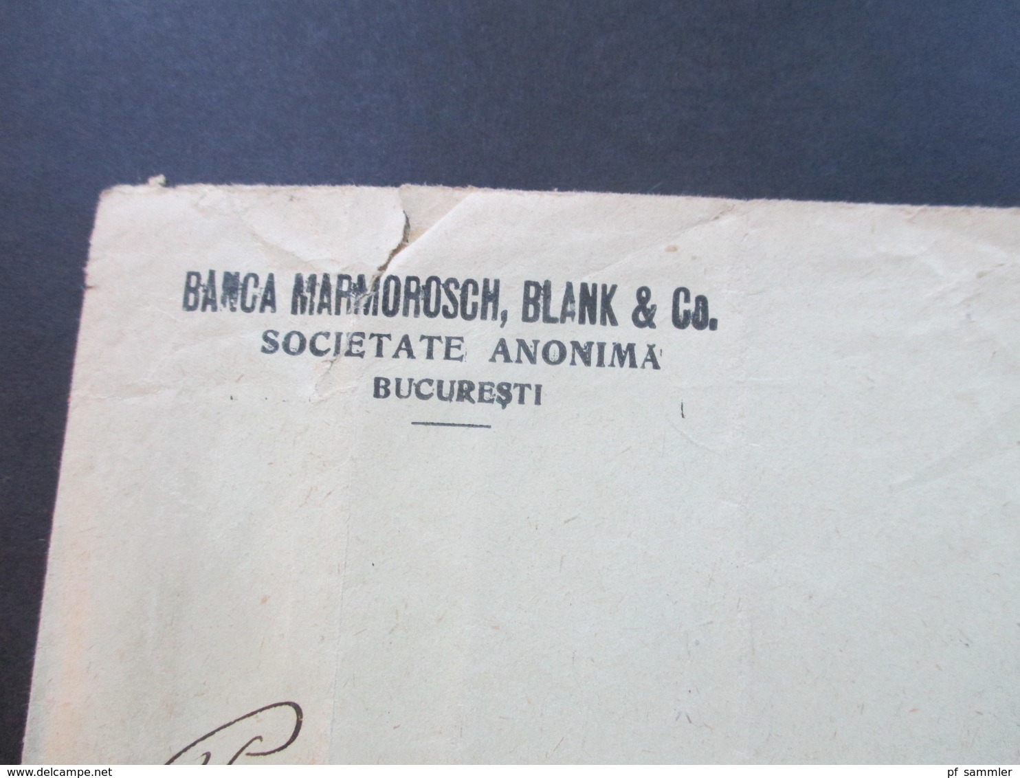 Rumänien 1924 Belege Mit Perfin / Firmenlochung Banca Marmorosch Blank & Co. Societate Anonima Bucuresti - Briefe U. Dokumente