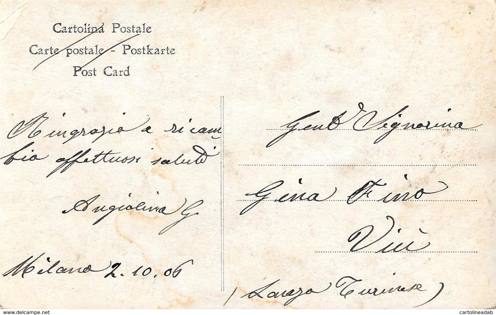 [DC7786] CPA - FAMIGLIA REALE A RACCONIGI - CARTOLINA FOTOGRAFICA - Non Viaggiata 1906 - Old Postcard - Familles Royales