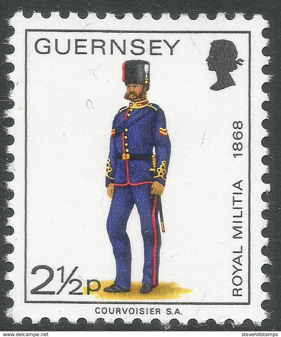 Guernsey. 1974 Guernsey Militia. 2½p MH. SG 102 - Guernsey