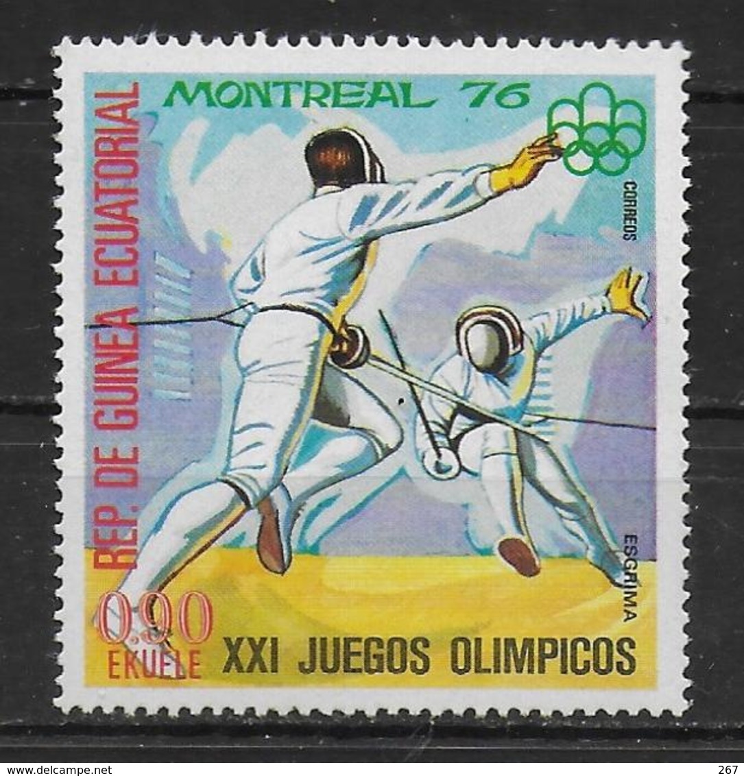 GUINEE   EQUATORIALE  N°  85 * * Jo 1976 Escrime - Fencing