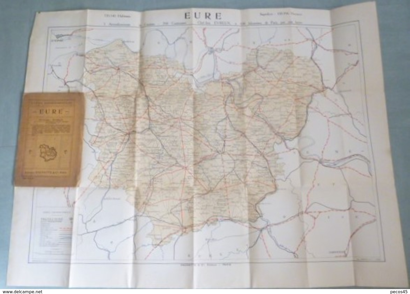 Carte Du Département De L'Eure - 1/200 000ème - 1906. - Cartes Topographiques