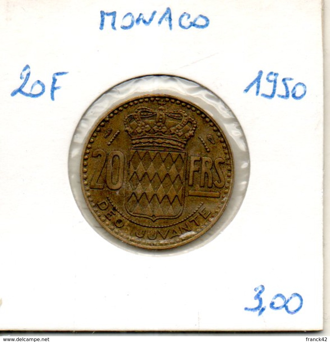 Monaco. Rainier III. 20 Francs 1950 - 1949-1956 Anciens Francs