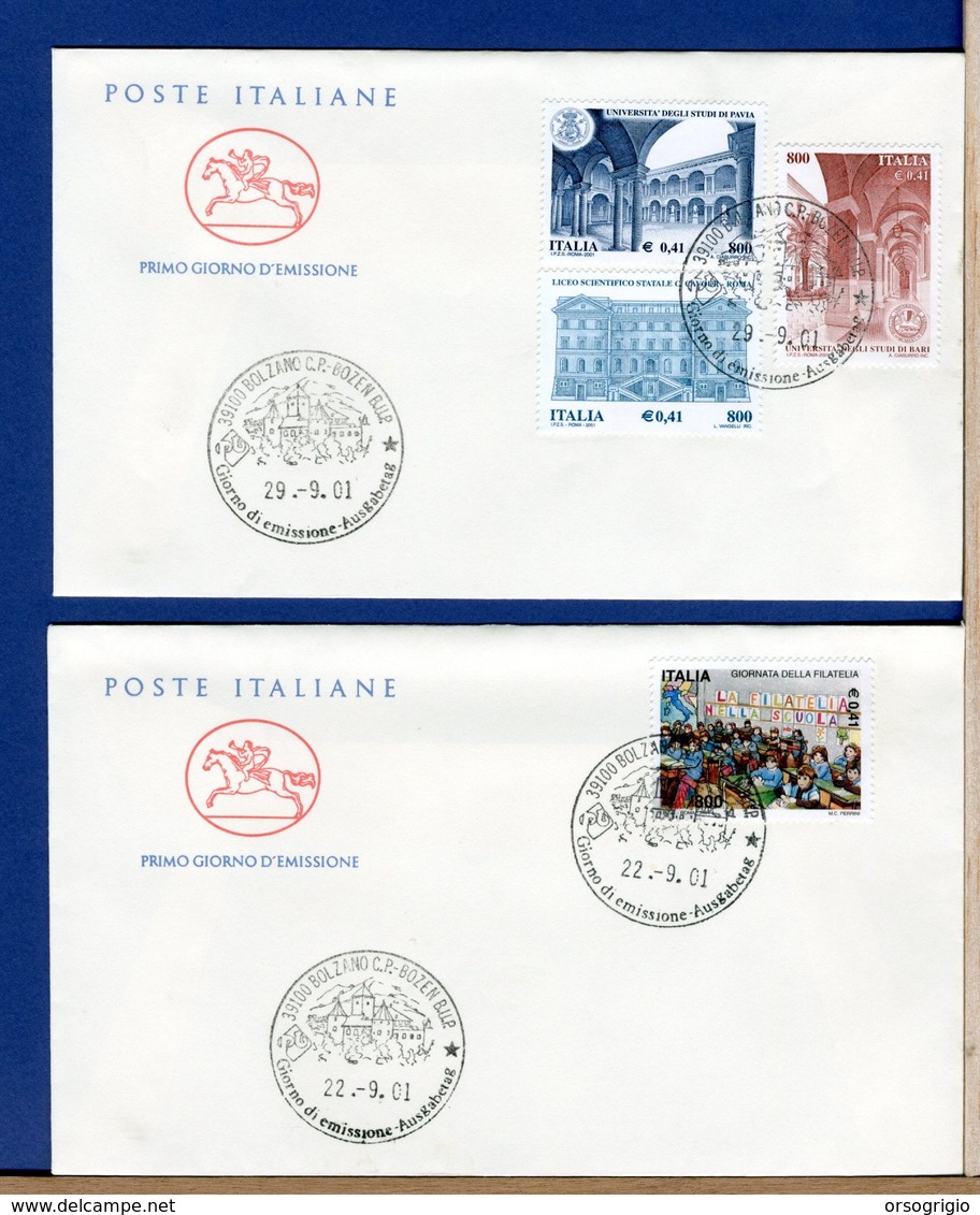 ITALIA - FDC CAVALLINO 2001 -  UNIVERSITA' - GIORNATA FILATELIA - FDC