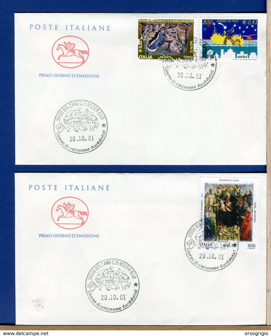 ITALIA - FDC CAVALLINO 2001 -  NATALE - MACRINO D'ALBA - FDC