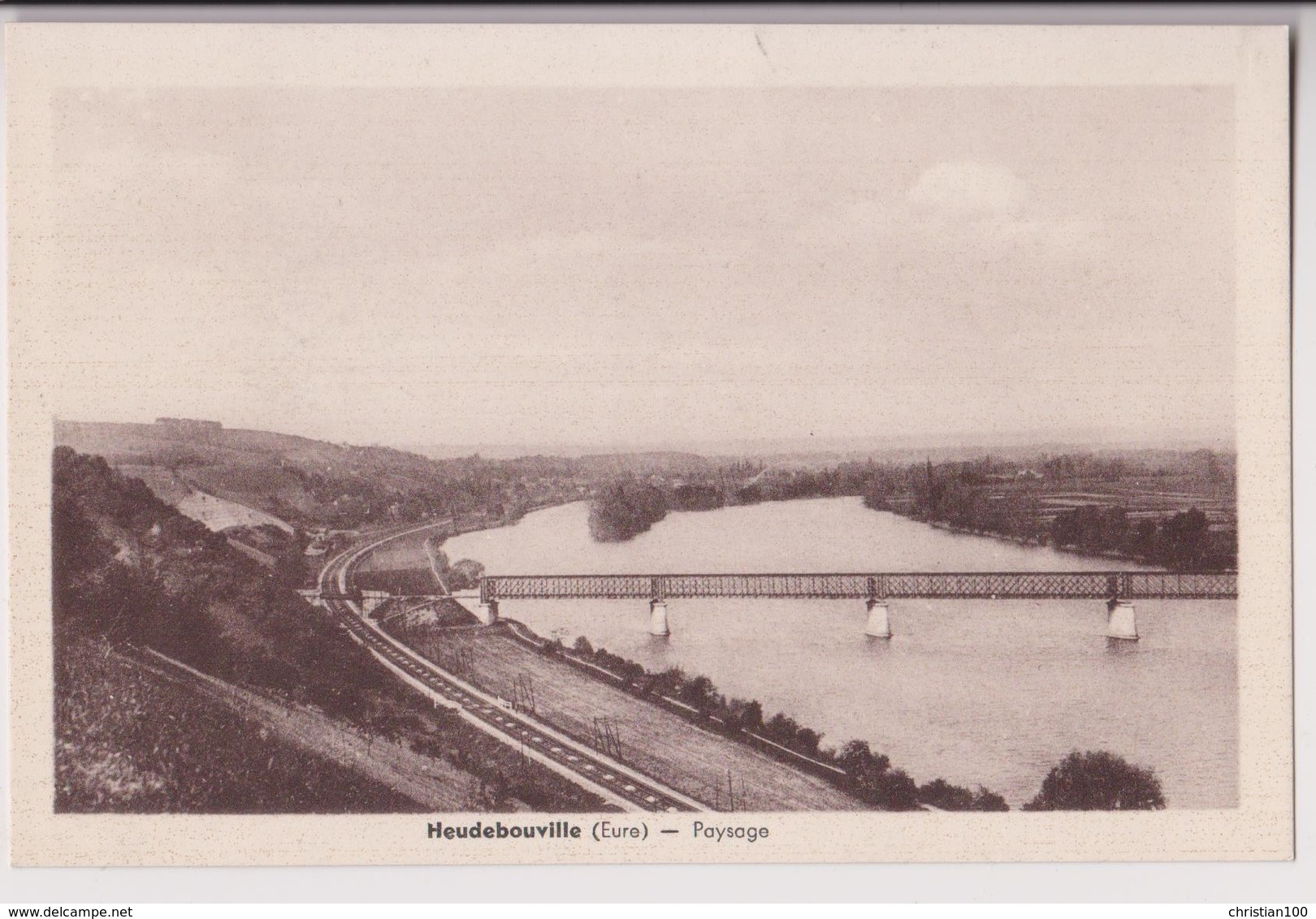 HEUDEBOUVILLE (27) : PAYSAGE SUR LA SEINE - EDITION G. ANDRE EURE - 2 SCANS - - Altri & Non Classificati