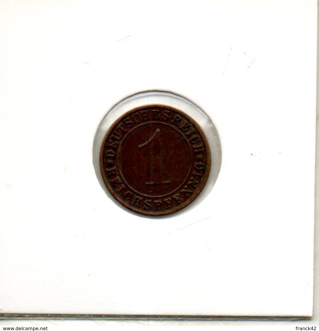 Allemagne. 1 Reichspfennig 1934 E - 1 Reichspfennig