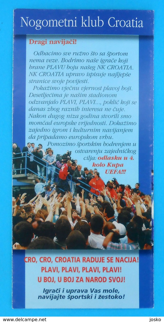 NK CROATIA (Dinamo Zagreb) V ATLETICO Madrid - 1997 UEFA CUP Football Match Flyer (programme) Soccer Futbol Spain Espana - Books